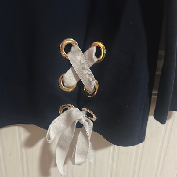 Tommy Hilfiger Blue Tie Front Blouse - Picture 3 of 11